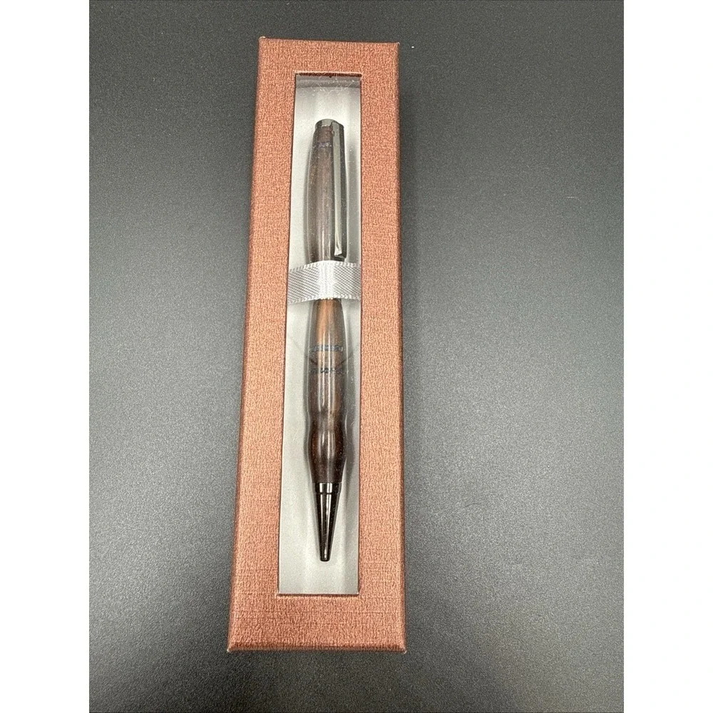 Slimline Pen, Individual Design. Hand-made Twist Pen Cocobolo Wood W/Opal Inlay
